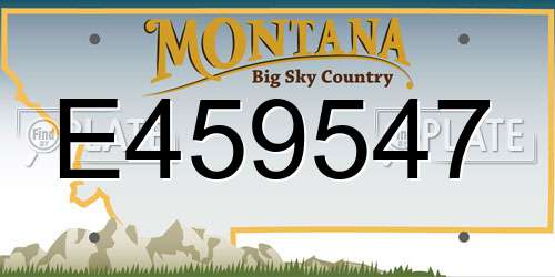 E459547 Montana License Plate