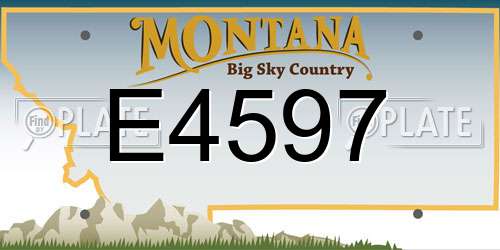 E4597 Montana License Plate