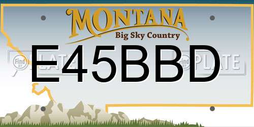 E45BBD Montana License Plate
