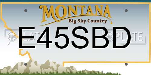 E45SBD Montana License Plate