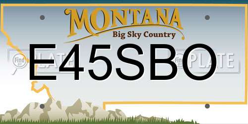 E45SBO Montana License Plate