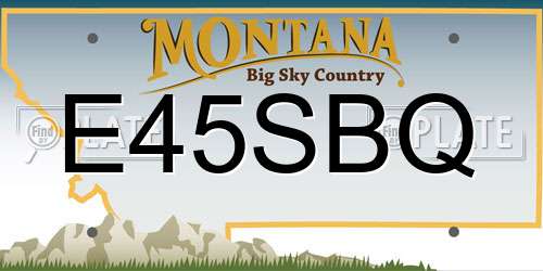 E45SBQ Montana License Plate