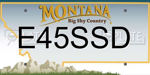 E45SSD Montana License Plate