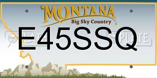 E45SSQ Montana License Plate