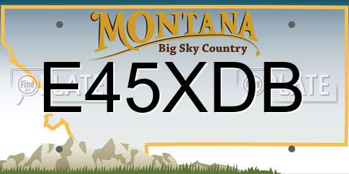 E45XDB Montana License Plate