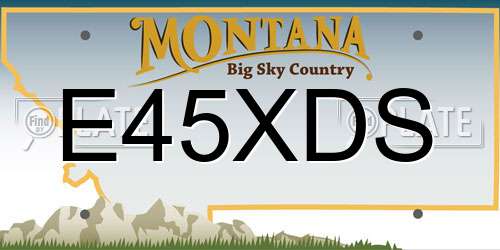 E45XDS Montana License Plate