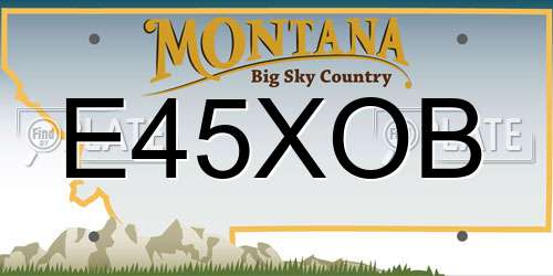 E45XOB Montana License Plate