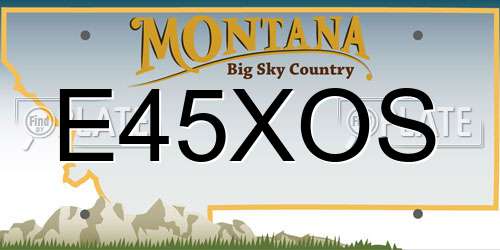 E45XOS Montana License Plate
