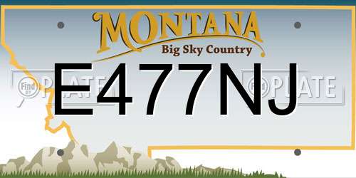 E477NJ Montana License Plate
