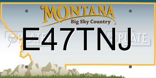 E47TNJ Montana License Plate