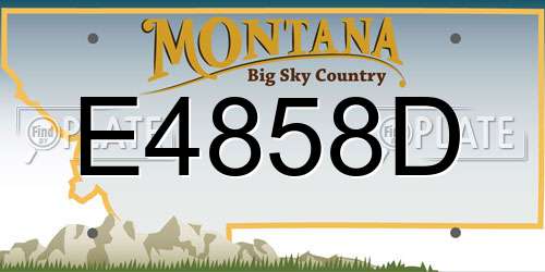 E4858D Montana License Plate