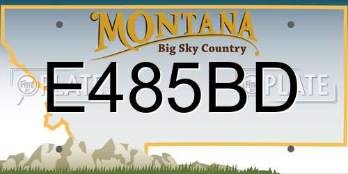 E485BD Montana License Plate