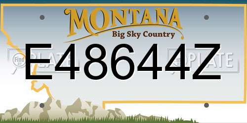 E48644Z Montana License Plate