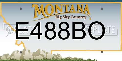 E488BO Montana License Plate