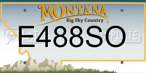 E488SO Montana License Plate