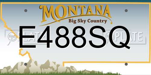 E488SQ Montana License Plate