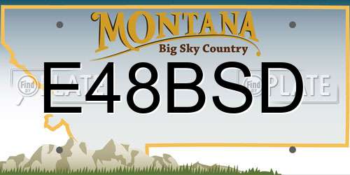 E48BSD Montana License Plate