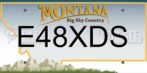 E48XDS Montana License Plate