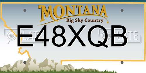 E48XQB Montana License Plate