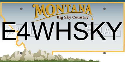 E4WHSKY Montana License Plate