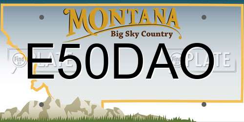 E50DAO Montana License Plate