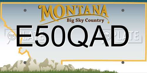 E50QAD Montana License Plate