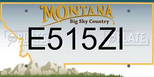E515ZI Montana License Plate