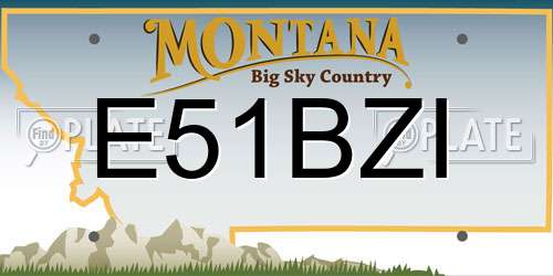 E51BZI Montana License Plate