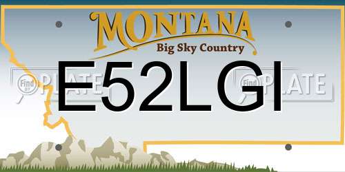 E52LGI Montana License Plate