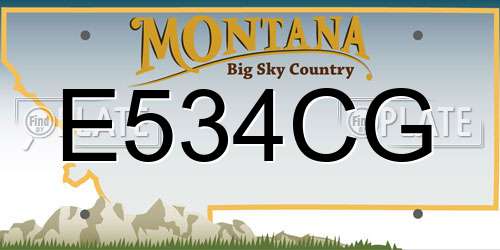 E534CG Montana License Plate