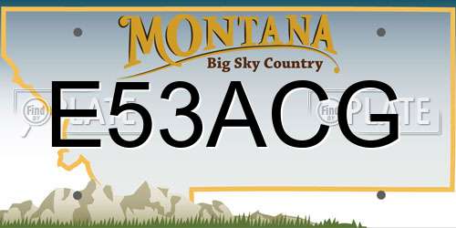 E53ACG Montana License Plate