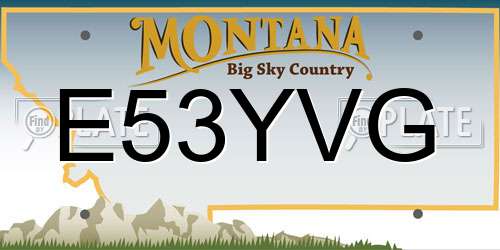 E53YVG Montana License Plate