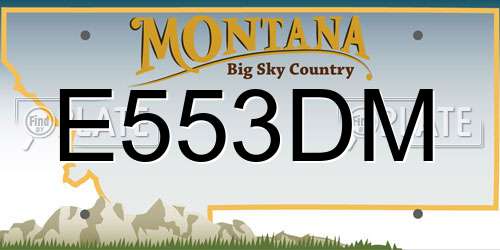 E553DM Montana License Plate