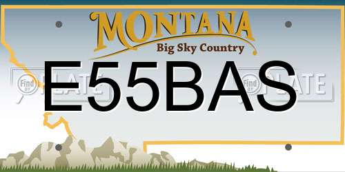 E55BAS Montana License Plate