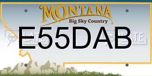 E55DAB Montana License Plate