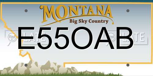 E55OAB Montana License Plate