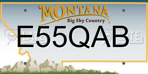 E55QAB Montana License Plate