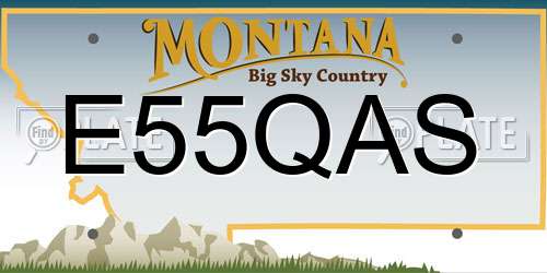 E55QAS Montana License Plate