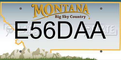 E56DAA Montana License Plate