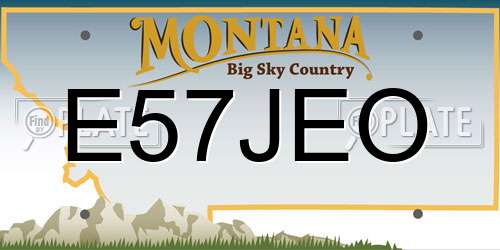 E57JEO Montana License Plate