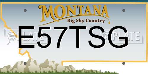 E57TSG Montana License Plate