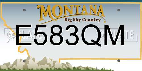E583QM Montana License Plate