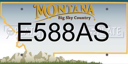 E588AS Montana License Plate