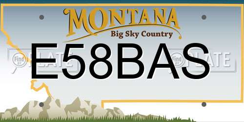E58BAS Montana License Plate
