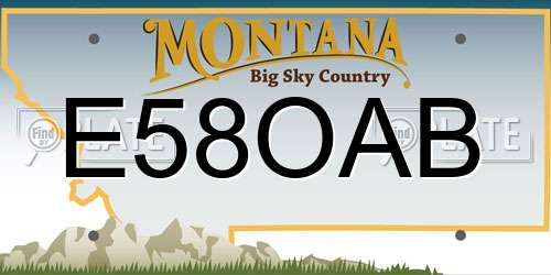 E58OAB Montana License Plate