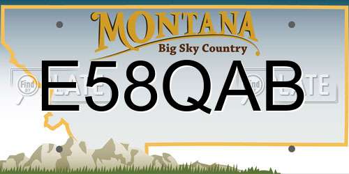 E58QAB Montana License Plate