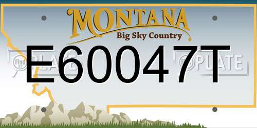 E60047T Montana License Plate