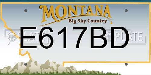 E617BD Montana License Plate