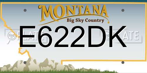 E622DK Montana License Plate
