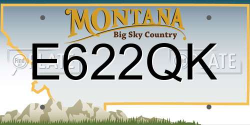 E622QK Montana License Plate